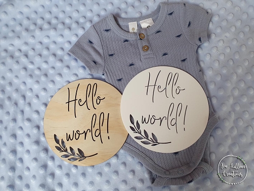Hello world wreath plaque